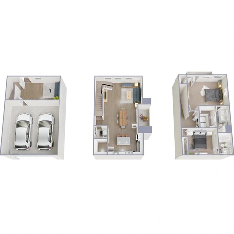 Floor plan for 2 beds, 2.5 baths, 1503 sqft